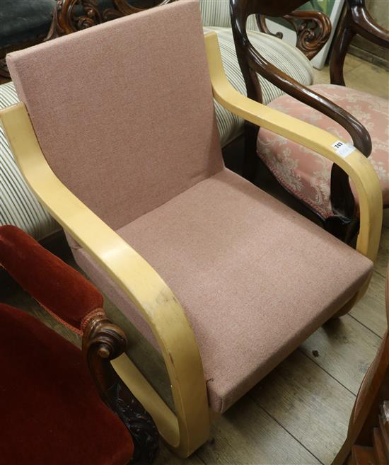 An Alvar Aalto 402 model bentwood chair